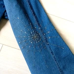 Y2K Rhinestone Spider Web Jeans
